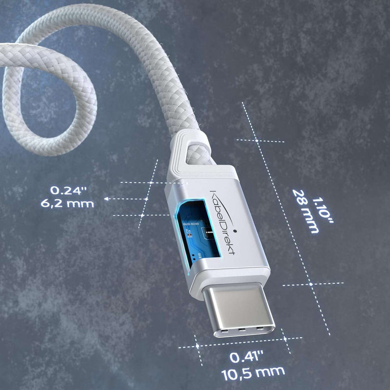 USB C Cable for Fast Charging - Break-Resistant Metal Plugs + Nylon Braiding 1m