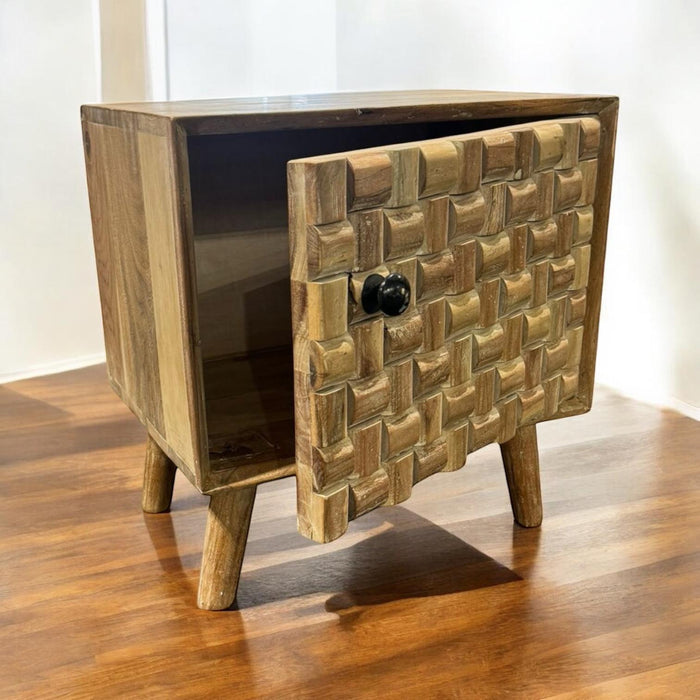 47CM WOODEN BEDSIDE CABINET