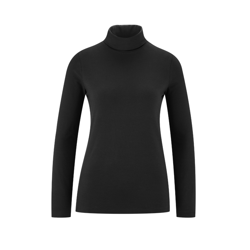 Organic Long Sleeve Stretch Turtleneck T-shirt: Womens