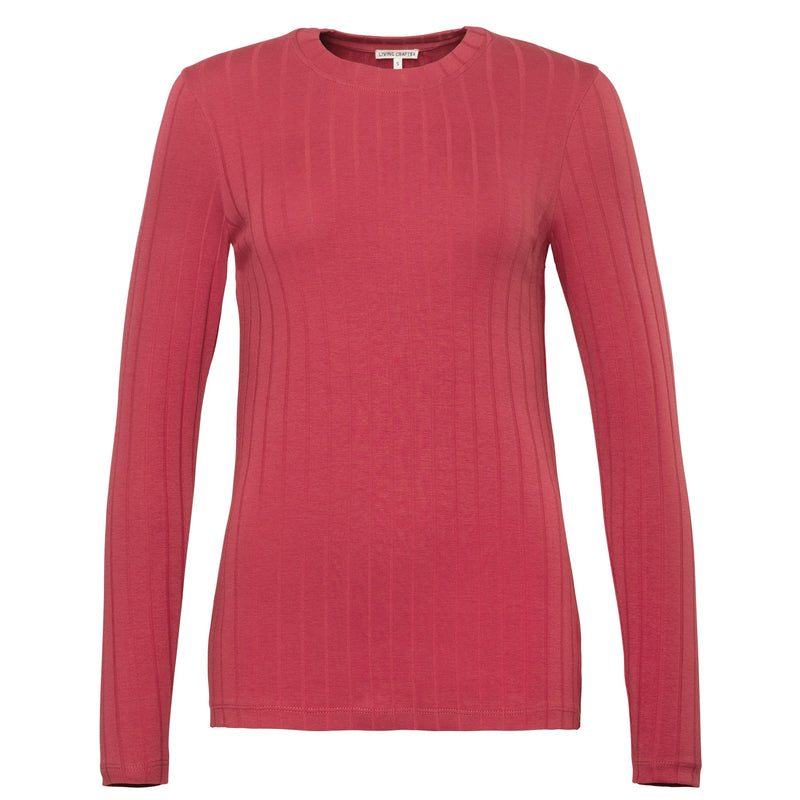 Organic Cotton Ribbed Long Sleeve T-shirt: Womens