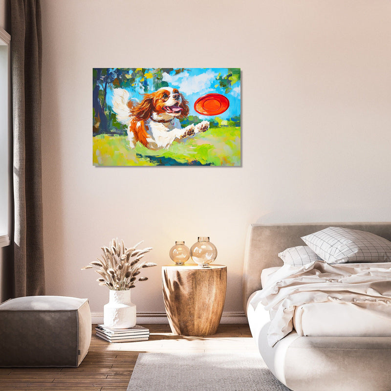 Cavalier's Frisbee Chase Canvas