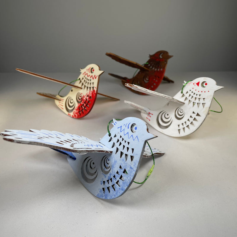 Christmas Bird Bauble - Handmade Ornament