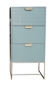 64CM GREEN WOODEN 3 DRAWER BEDSIDE TABLE - InStock
