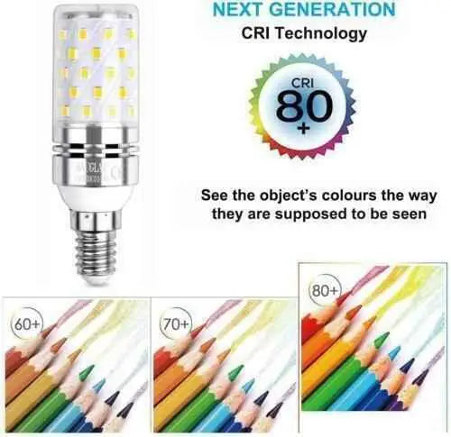 E14 LED Corn Bulb 12W Energy Efficient Solution Lasting up to 25,000 Hours 2 Pk