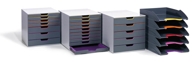 Durable VARICOLOR ECO Stackable Letter Tray Files | A4+ Colour Coded 5 Pack