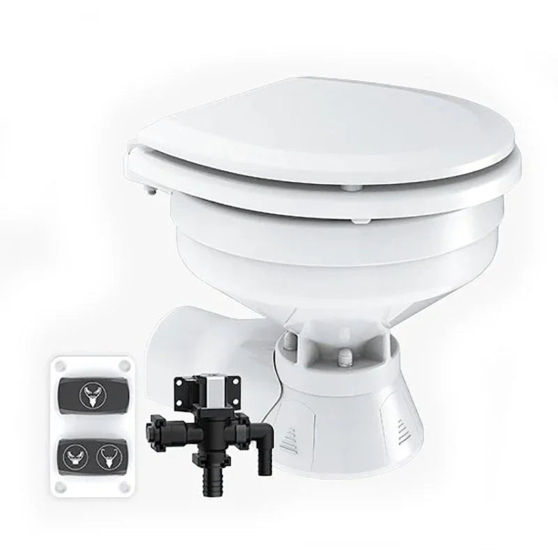 12V Quiet Flush Compact Electric Marine Toilet Freshwater