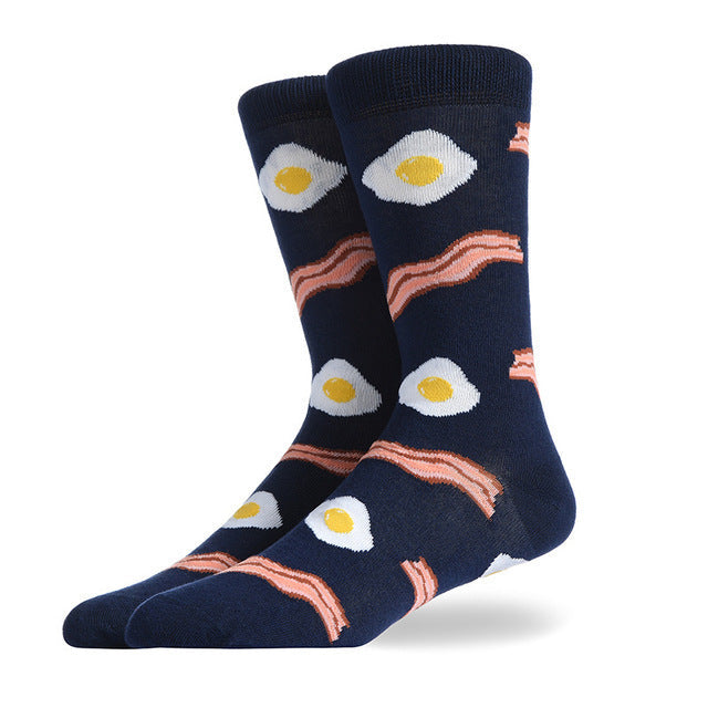 Fashion Creative Hamburger Pizza Alien Men Socks Cute Series