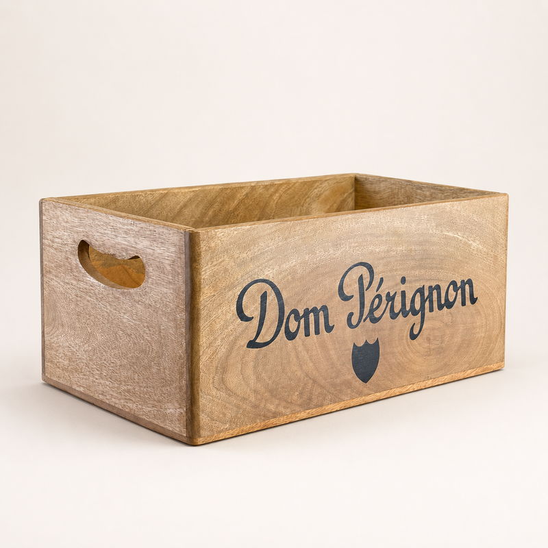 Dom Perignon Storage Wooden Champagne Crates Natural Finish
