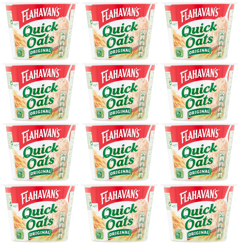 12 x Flahavans Quick Oats Micro Pot 46GM