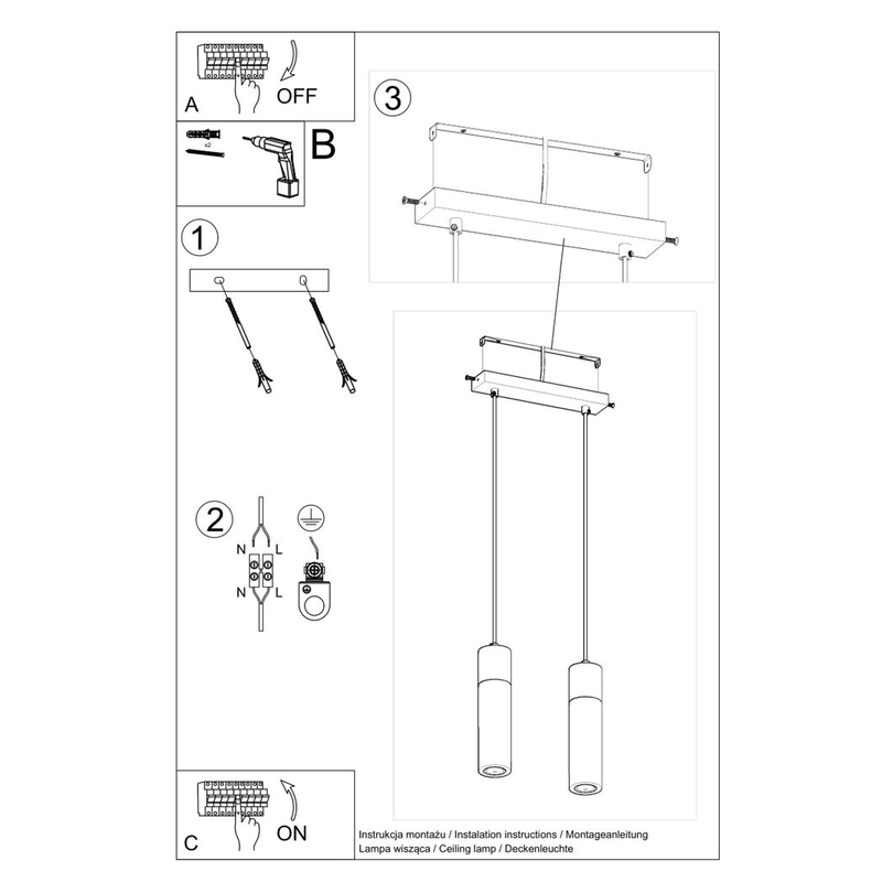 Pendant lamp concrete, wood Zane industrial Design GU10