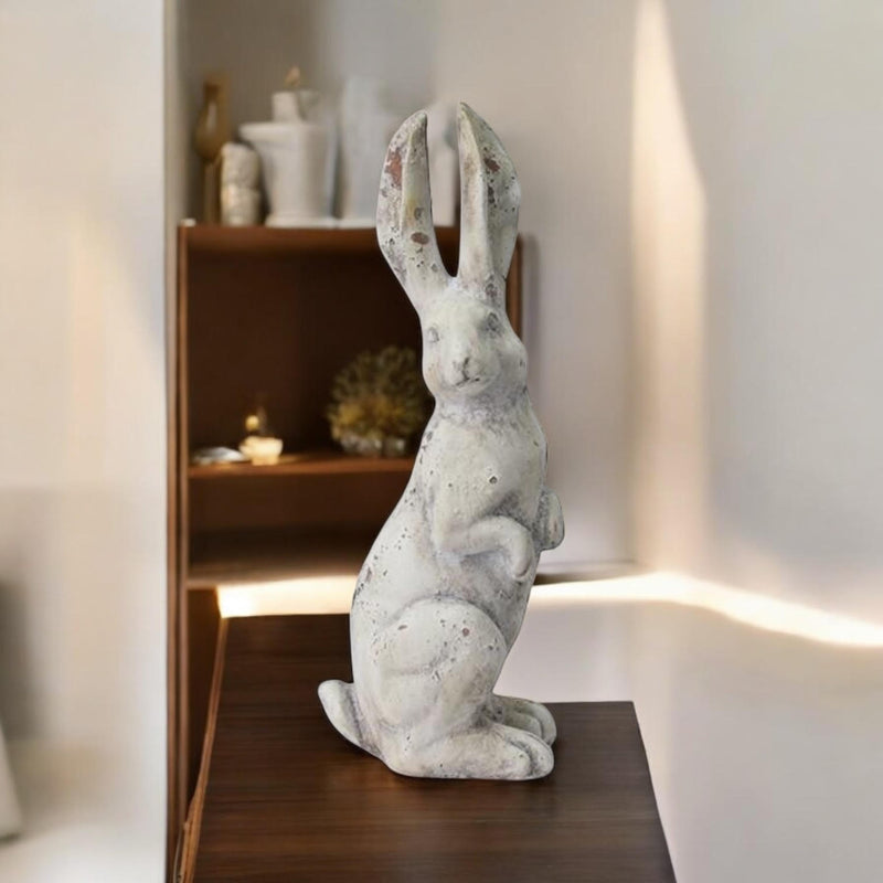 35CM CREAM RESIN RABBIT