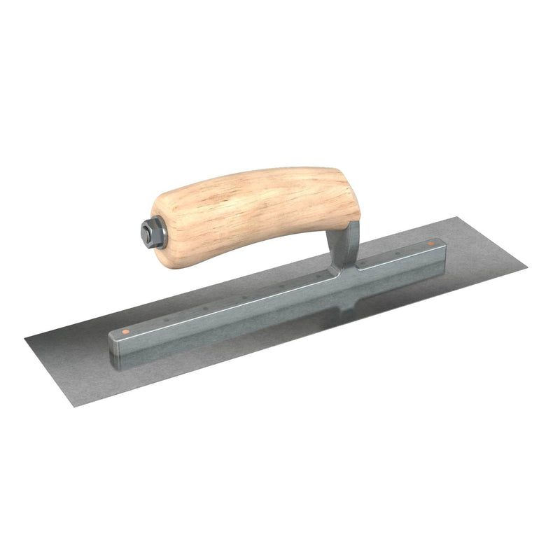 Bon Tool Carbon Steel Square End Finish Trowel - Camel Back Wood Handle