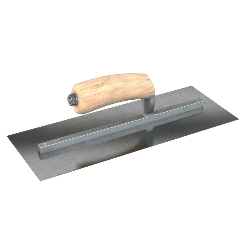 Bon Tool Carbon Steel Square End Finish Trowel - Camel Back Wood Handle