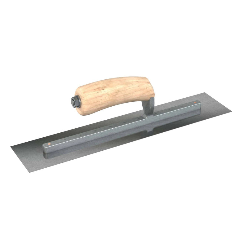 Bon Tool Carbon Steel Square End Finish Trowel - Camel Back Wood Handle