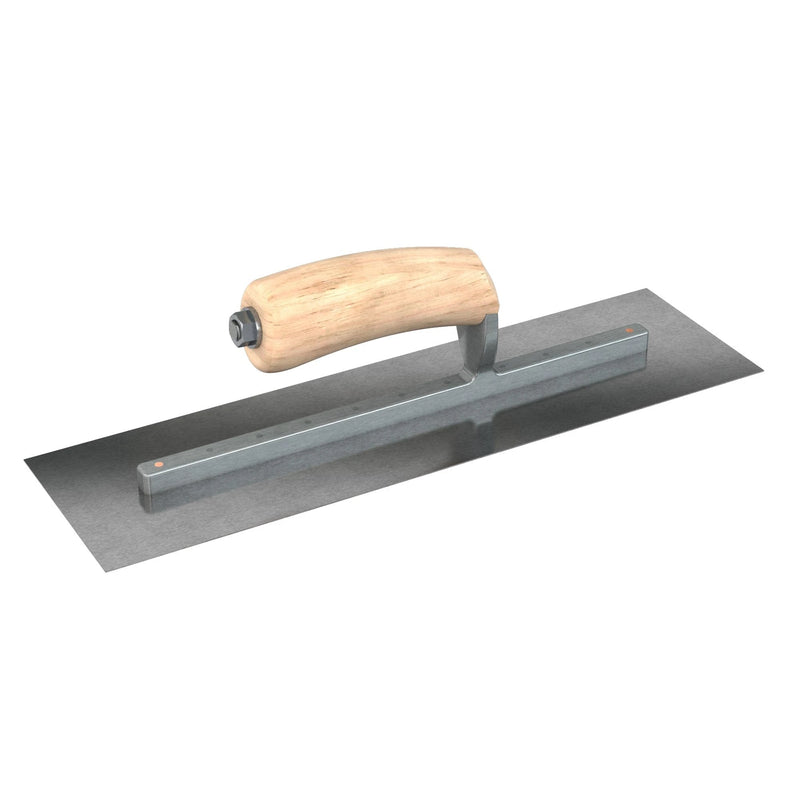 Bon Tool Carbon Steel Square End Finish Trowel - Camel Back Wood Handle