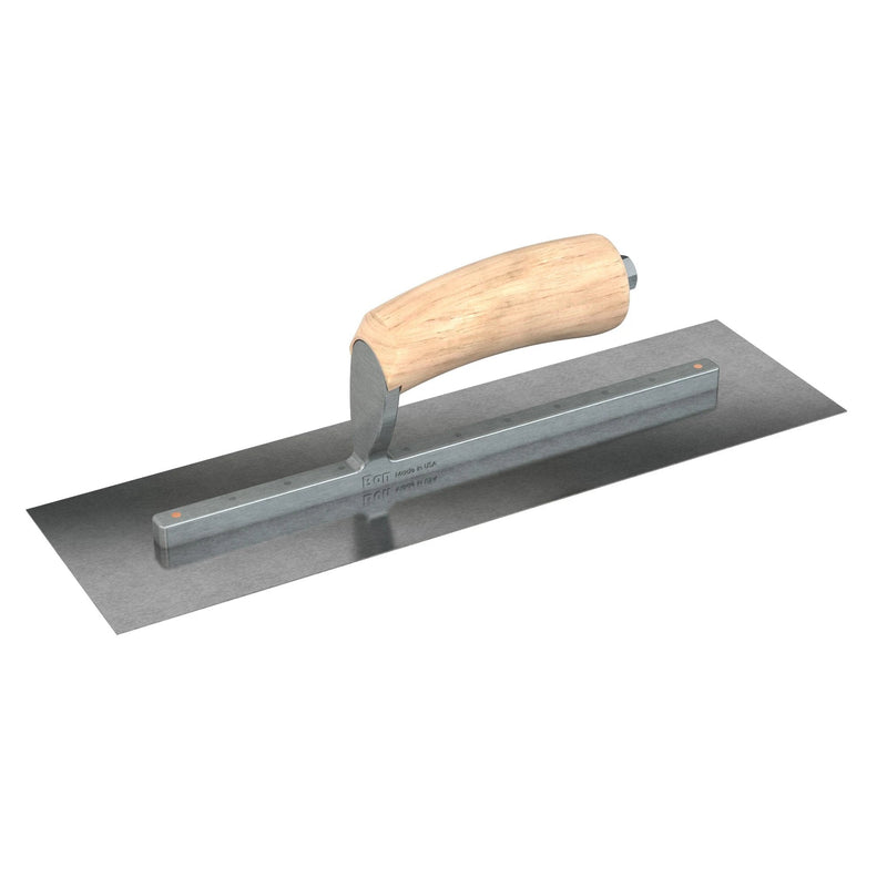 Bon Tool Carbon Steel Square End Finish Trowel - Camel Back Wood Handle