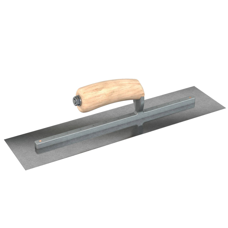 Bon Tool Carbon Steel Square End Finish Trowel - Camel Back Wood Handle