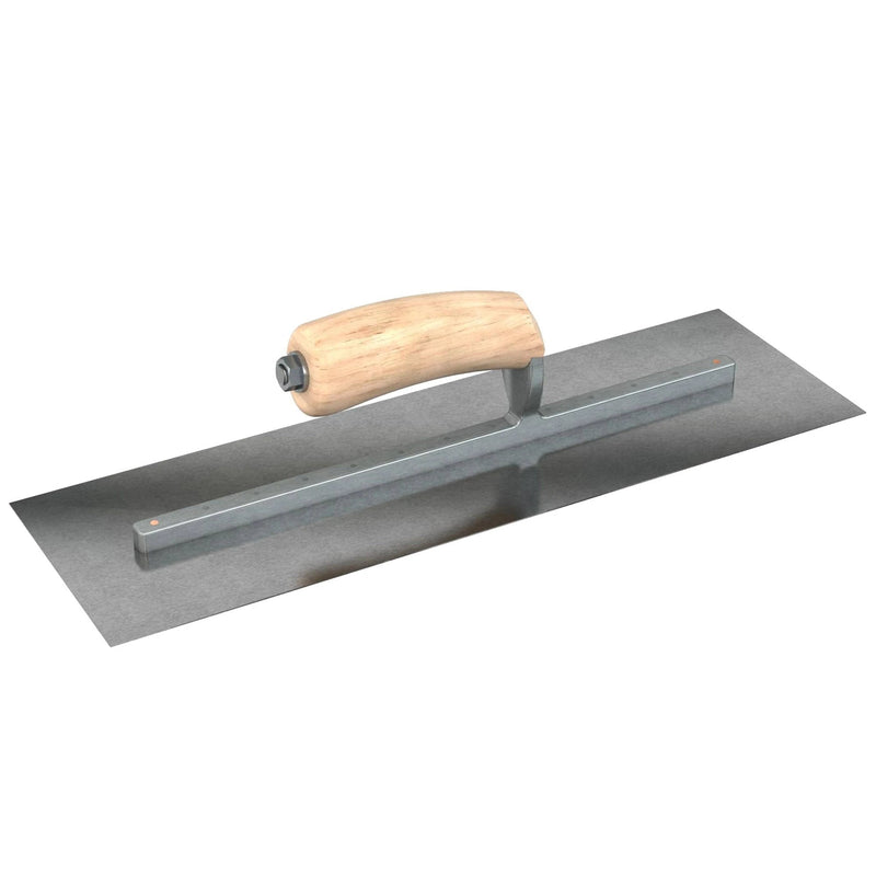 Bon Tool Carbon Steel Square End Finish Trowel - Camel Back Wood Handle
