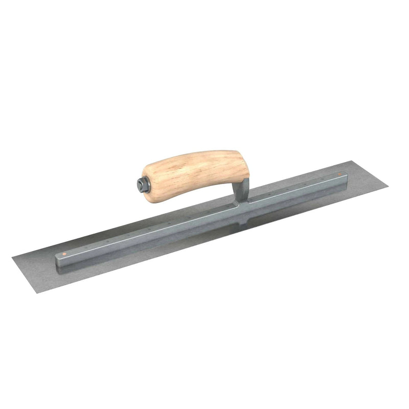 Bon Tool Carbon Steel Square End Finish Trowel - Camel Back Wood Handle
