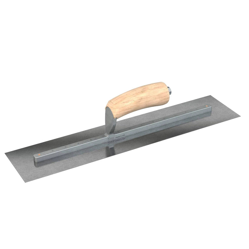 Bon Tool Carbon Steel Square End Finish Trowel - Camel Back Wood Handle