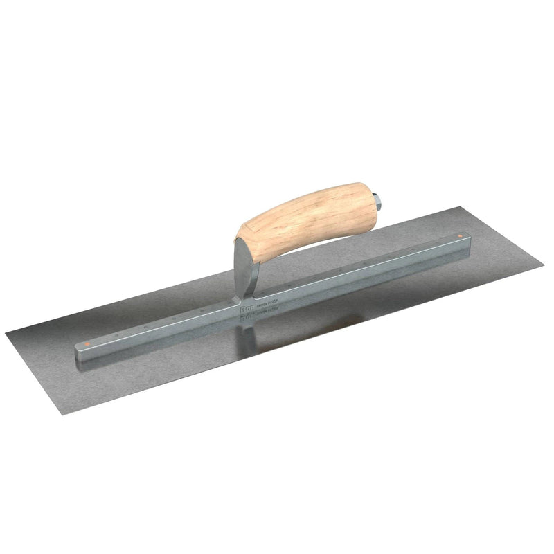 Bon Tool Carbon Steel Square End Finish Trowel - Camel Back Wood Handle