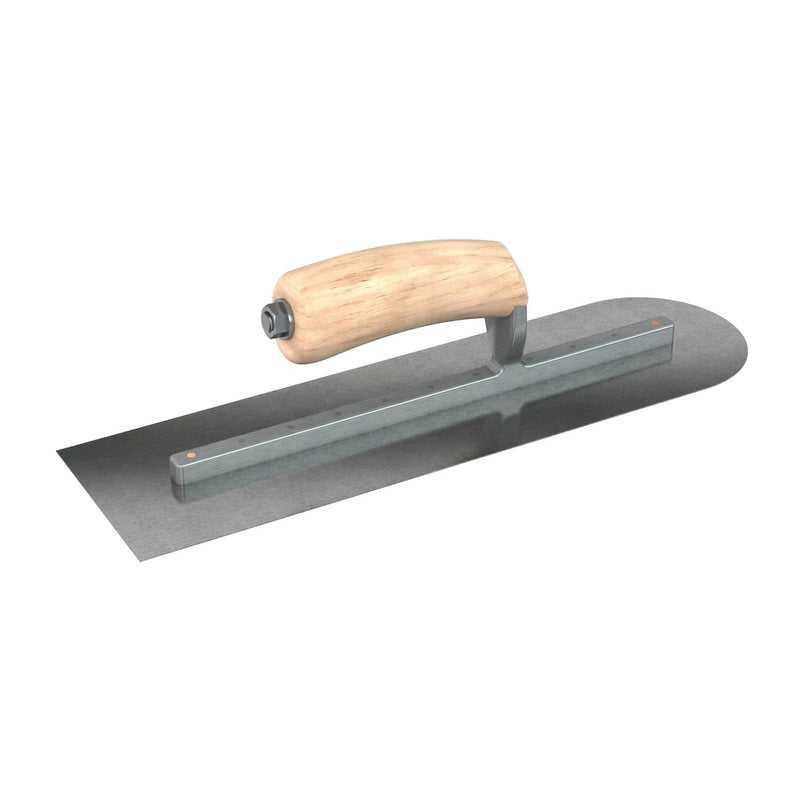 Bon Tool Carbon Steel Square/Round Trowel - Camel Back Wood Handle