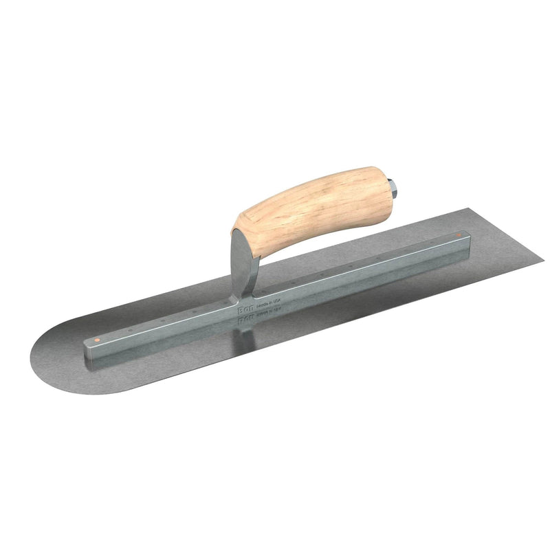 Bon Tool Carbon Steel Square/Round Trowel - Camel Back Wood Handle