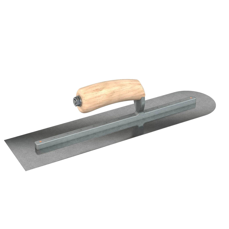 Bon Tool Carbon Steel Square/Round Trowel - Camel Back Wood Handle