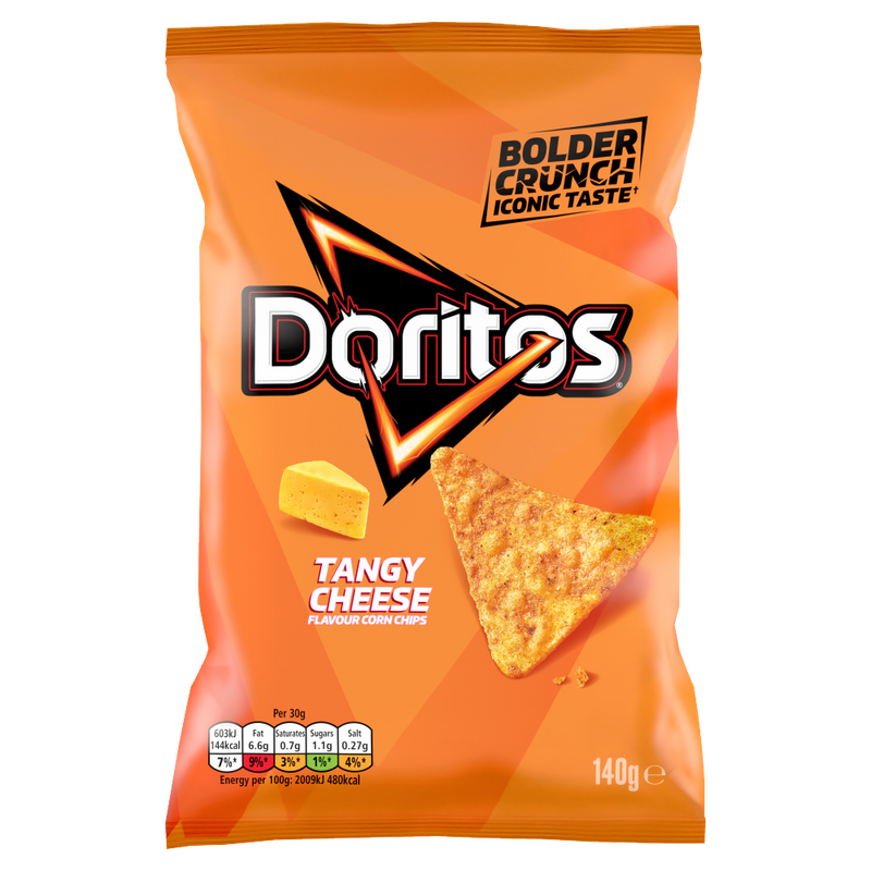 12 x Doritos Tangy Cheese Large Bag 140Gm