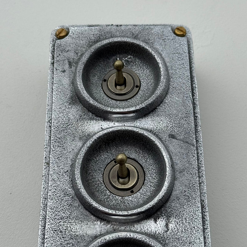 3 Gang 2 Way Solid Cast Metal Toggle Light Switch