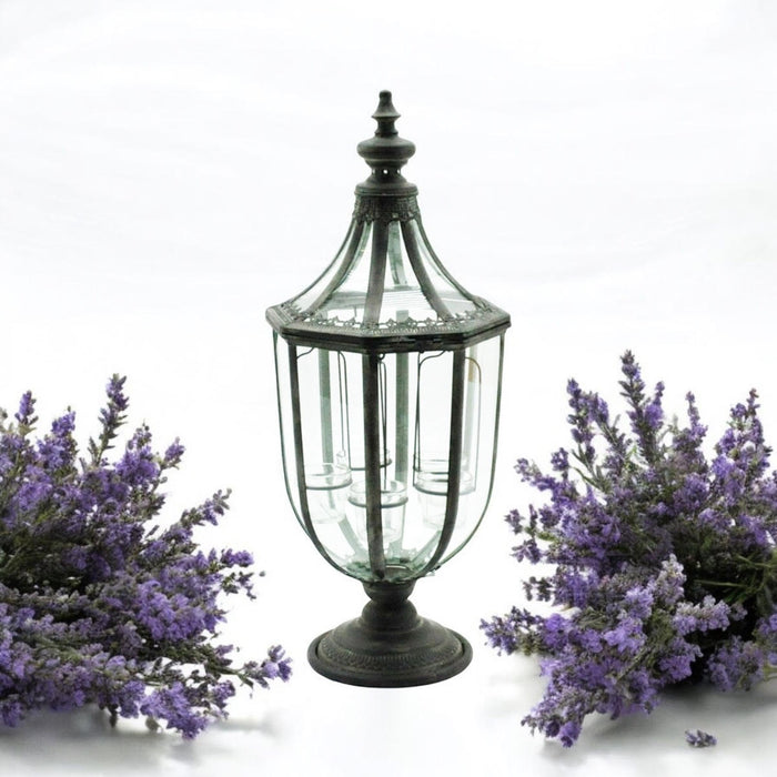77CM METAL GARDEN LANTERN W TEALIGHT HOLDE