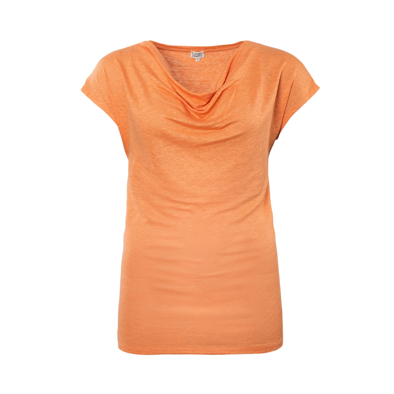 Linen Cowl Neck T-shirt: Womens