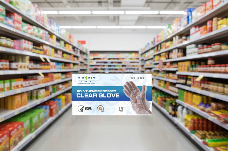 100 x Gloves Poly Clear Large 100Pk X100