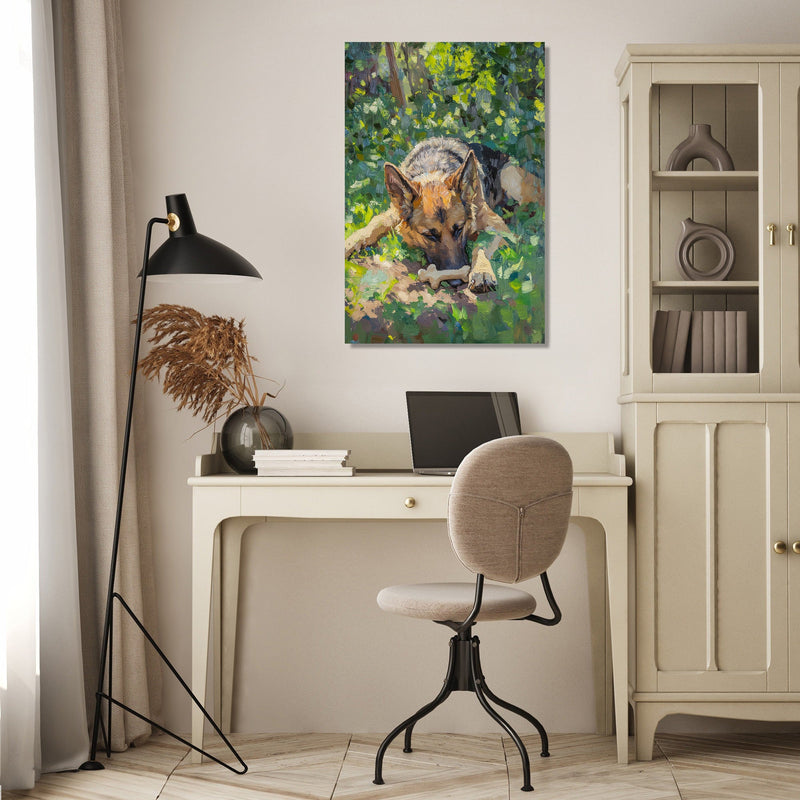 German Shepherd's Garden Canvas