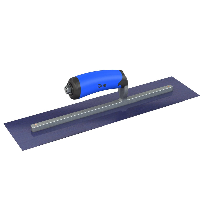 Bon Tool Blue Steel Square End Finish Trowel - Camel Back Wood Handle