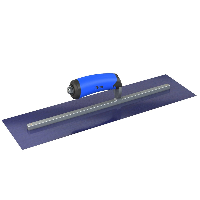 Bon Tool Blue Steel Square End Finish Trowel - Camel Back Wood Handle
