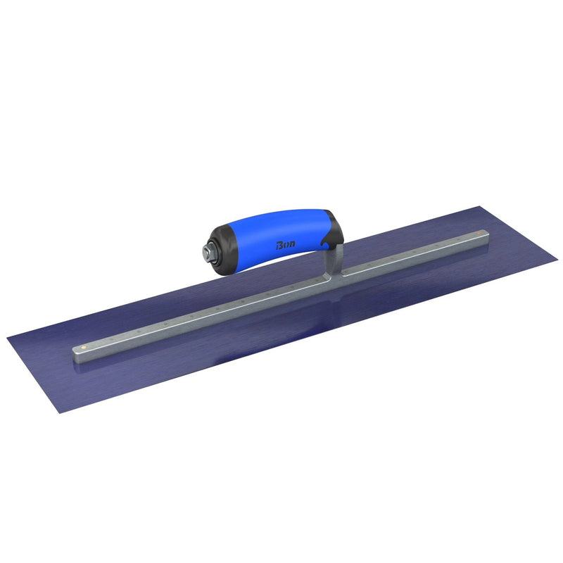 Bon Tool Blue Steel Square End Finish Trowel - Camel Back Wood Handle