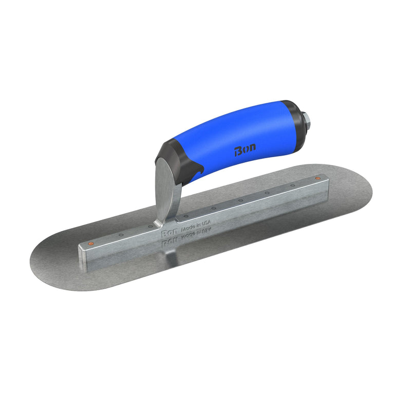 Bon Tool Carbon Steel Round End Finish Trowel - Comfort Wave Handle