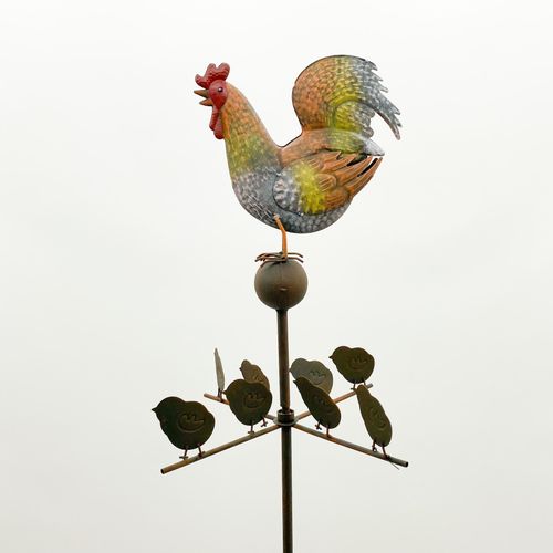 67" METAL STAKE WITH MOVING COCKERAL - InStock
