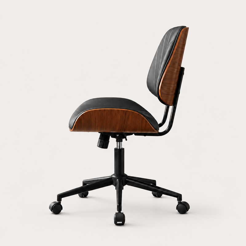 Orion Walnut Black Swivel Office Chair