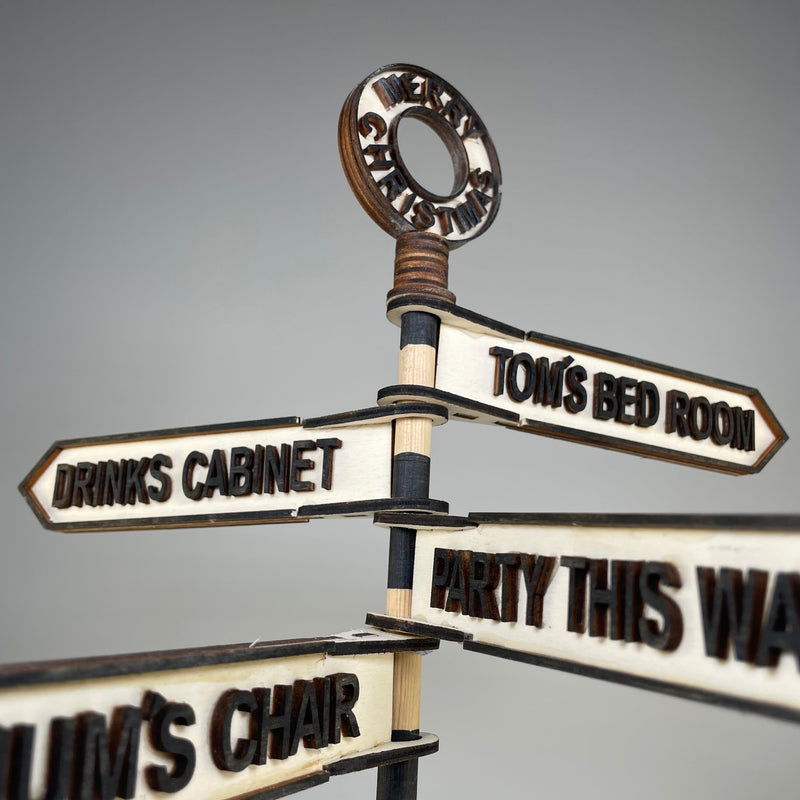 Traditional Direction Sign - Handmade Ornament