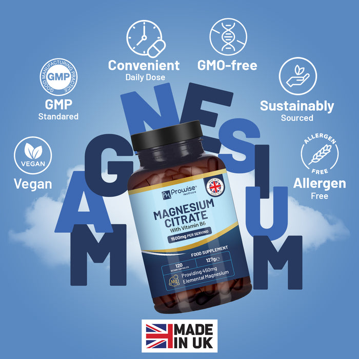 Magnesium Citrate Capsules 1500mg with Vitamin B6