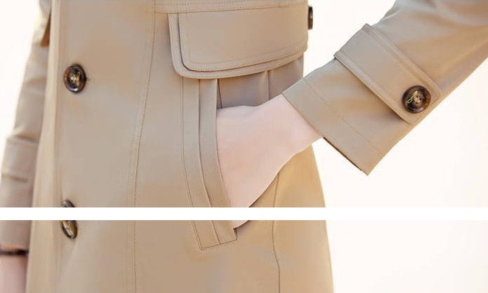 Spring Autumn Trench Coat Slim Single Breasted