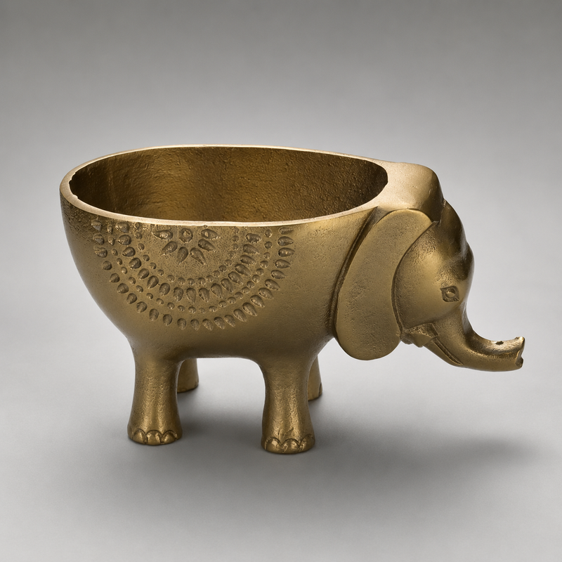 Elephant Planter Solid Cast Brass Metal Plant Pot for Succulents & Plants