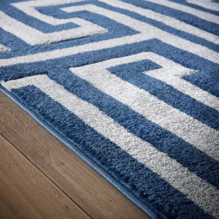 Origins Greek Key Rug | Navy/Grey