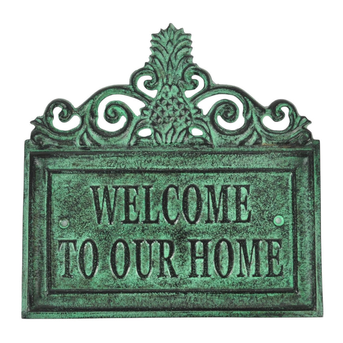 25CM ALUMINIUM GREEN WELCOME SIGN