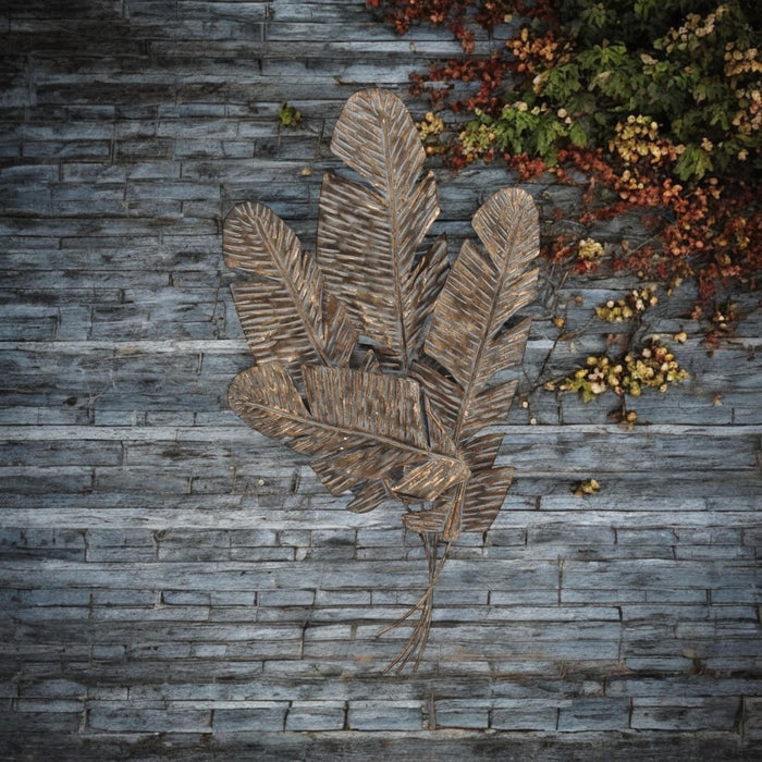 116CM METAL WALL DECOR Feathers