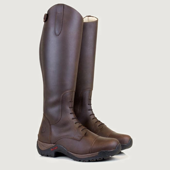 Nebraska Wool-lined Long Riding Boots  - Brown