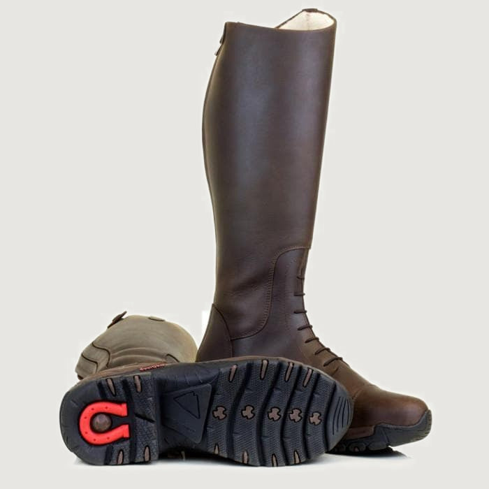 Nebraska Wool-lined Long Riding Boots  - Brown