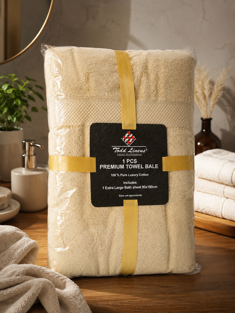 Todd Linens Signature Range Extra Large Bath Sheet – 90 × 180cm, Pure Cotton